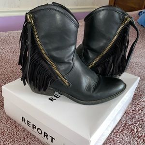 Black Fringe Boots